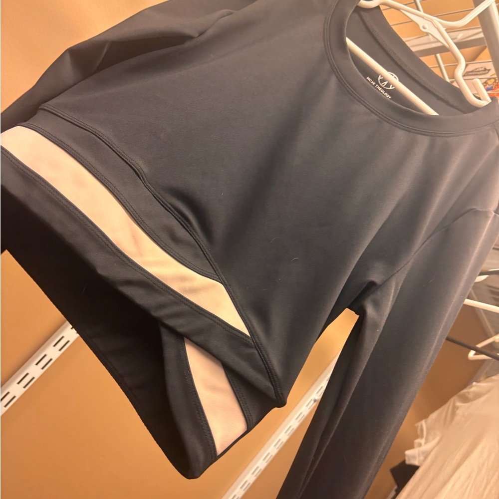 Women's Black and Cream Top
